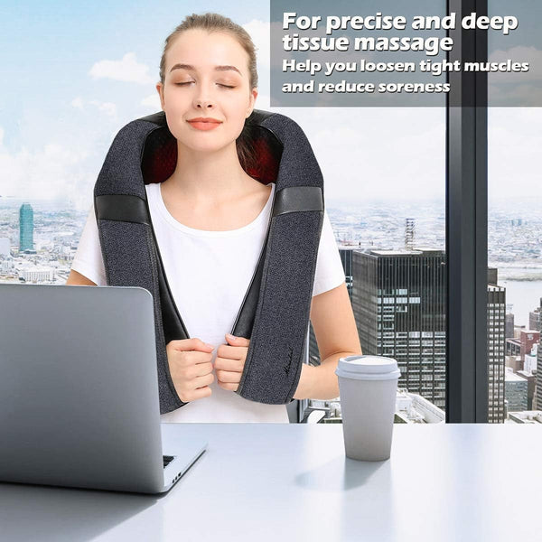 Massager with Heat - Deep Tissue Neck, Back & Shoulder Pain Relief - Ergonomic