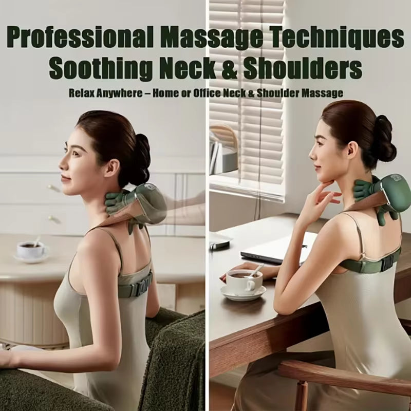 1Pc Neck and Shoulder Massager, Electric Neck Massager with Finger Massager, Wireless Professional Neck and Shoulder Massager, W