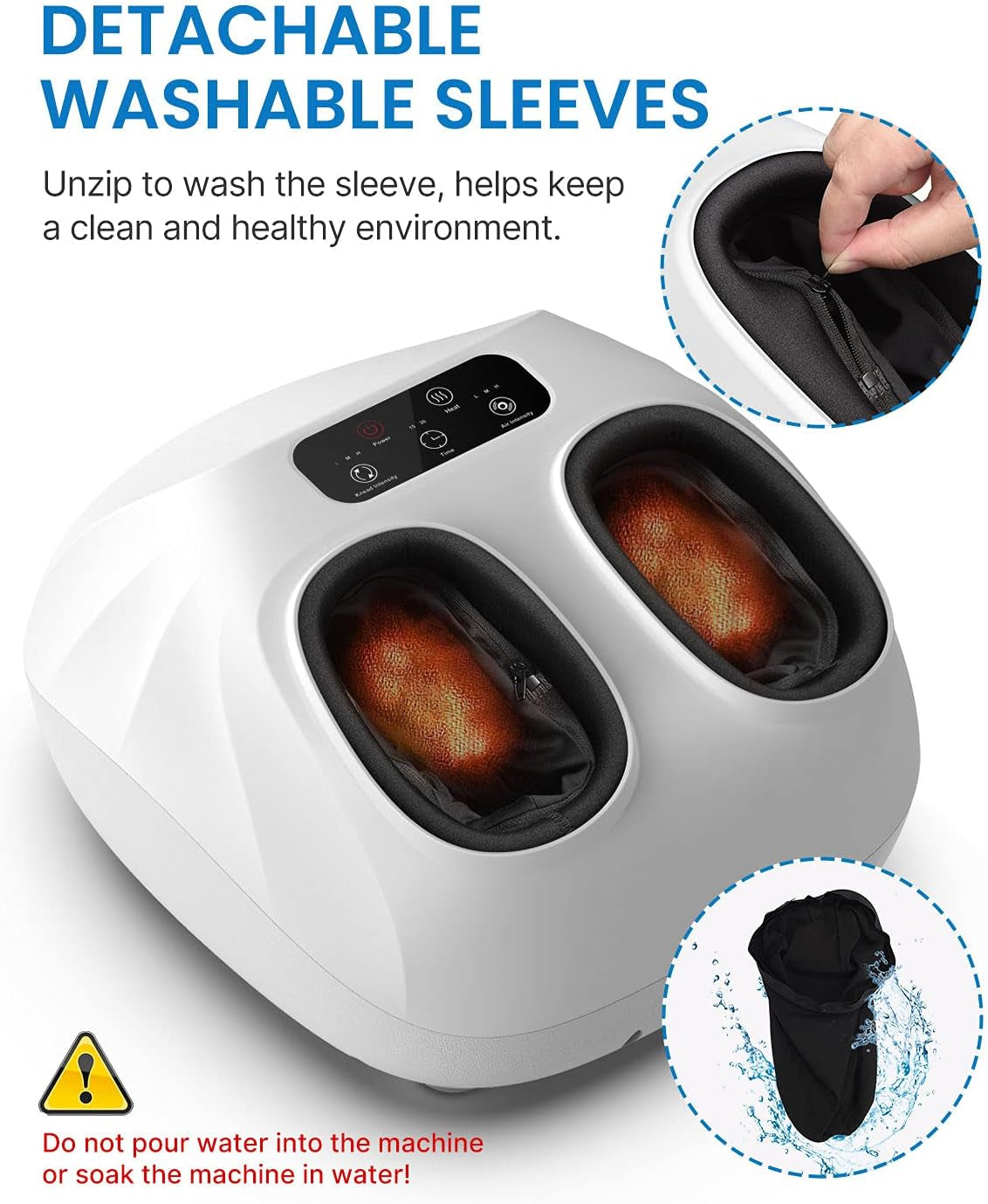 Foot Massager Machine with Heat [2026 Upgraded], Shiatsu Foot Massager for Neuropathy, Plantar Fasciitis Massager for Men Women, up to Size 14, FSA Eligible HSA Store Eligible Massager, White